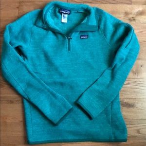 Patagonia teal better sweater, quarter zip